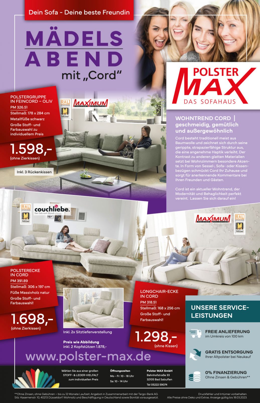 Dein Sofa - Deine beste Freundin | Anzeige | Polster MAX | Bad Salzuflen